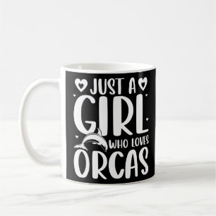 Nur ein Mädchen, das Orcas Killer Wale Sea Ocea Li Kaffeetasse