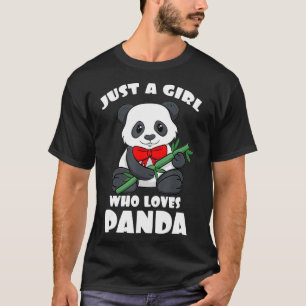 Nur ein Mädchen, das Panda Bamboo Black Patch Bea  T-Shirt