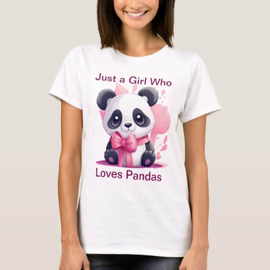 Nur ein Mädchen, das Pandas Lieben - Niedliche Fra T-Shirt (Vorderseite)