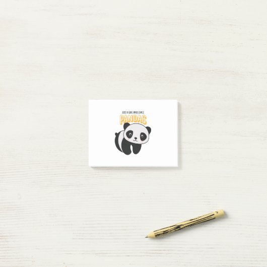 Nur ein Mädchen, das Pandas Lieben Post-it Klebezettel (Auf Schreibtisch)