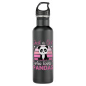 Nur ein Mädchen, das Pandas Lieben - Sweet Panda Edelstahlflasche (Vorderseite)