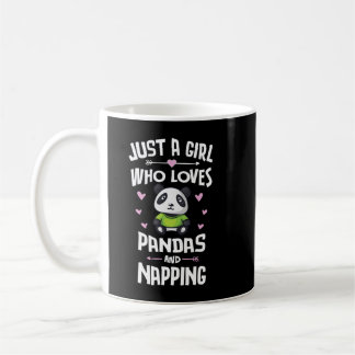 Nur ein Mädchen, das Pandas Lieben und das Napping Kaffeetasse