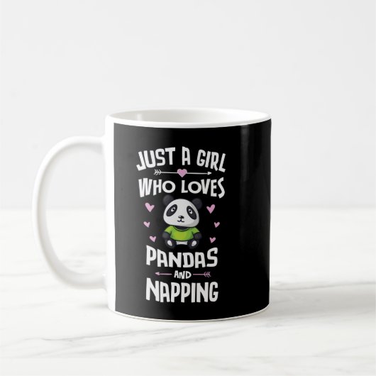 Nur ein Mädchen, das Pandas Lieben und das Napping Kaffeetasse (Links)