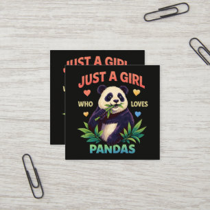 Nur ein Mädchen das Pandas liebt Süß Quadratische Visitenkarte