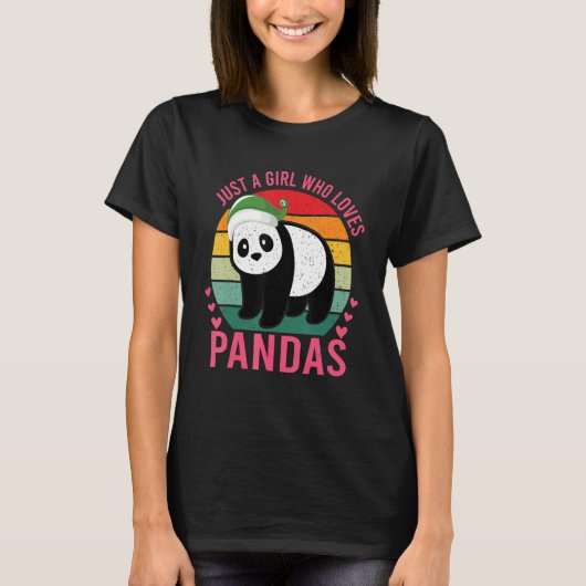 Nur ein Mädchen, das Pandas Panda Bärentier Liebe T-Shirt (Vorderseite)