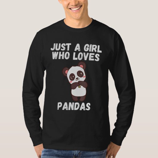 Nur ein Mädchen, das Pandas Panda für Mädchen Lieb T-Shirt (Vorderseite)