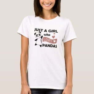 Nur ein Mädchen, das Pandas süße Herz für Lieben h T-Shirt