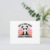 Nur ein Mädchen, das Pandas Sweet Animals Lieben Postkarte (Stehend Vorderseite)