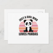 Nur ein Mädchen, das Pandas Sweet Animals Lieben Postkarte (Vorne/Hinten)