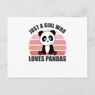 Nur ein Mädchen, das Pandas Sweet Animals Lieben Postkarte