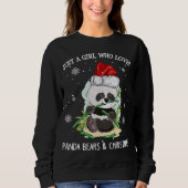 Nur ein Mädchen, das Pandas und Weihnachten Liebe Sweatshirt (Vorderseite)