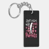 Nur ein Mädchen, das Papagei Liebe Schlüsselanhänger (Vorderseite links)