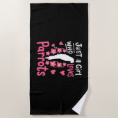 Nur ein Mädchen, das Papagei Liebe Strandtuch (Vorderseite)