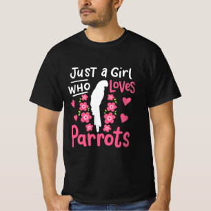 Nur ein Mädchen, das Papagei Liebe T-Shirt