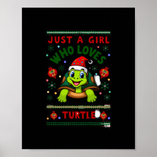 Nur ein Mädchen, das passende Turtle-Weihnachts-Pa Poster
