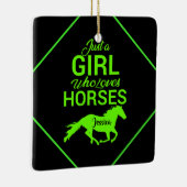Nur ein Mädchen, das Personalisiert Pferde Liebe Keramikornament (Rechts)