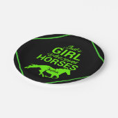 Nur ein Mädchen, das Personalisiert Pferde Liebe Pappteller (Schrägansicht)