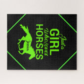 Nur ein Mädchen, das Personalisiert Pferde Liebe Puzzle (Horizontal)