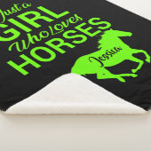 Nur ein Mädchen, das Personalisiert Pferde Liebe Sherpadecke (3/4)