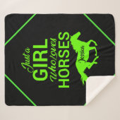 Nur ein Mädchen, das Personalisiert Pferde Liebe Sherpadecke (Vorderseite (Horizontal))