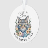 Nur ein Mädchen, das Personalisierte Katzen Liebe Ornament (Vorderseite)