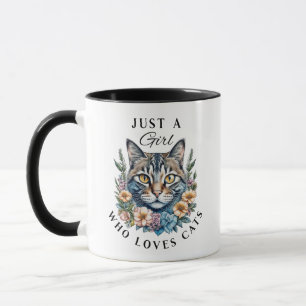 Nur ein Mädchen, das Personalisierte Katzen Liebe Tasse