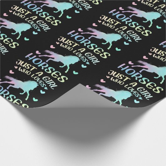 Nur ein Mädchen, das Pferd Liebe Geschenkpapier (Ecke)