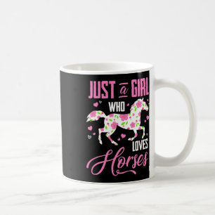 Nur ein Mädchen, das Pferde Blumenpferd Equestri L Kaffeetasse