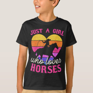 Nur ein Mädchen, das Pferde Frauen Cowgirl Tier li T-Shirt