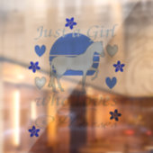 Nur ein Mädchen, das Pferde in Blau Liebe Fensteraufkleber (Blatt 2)