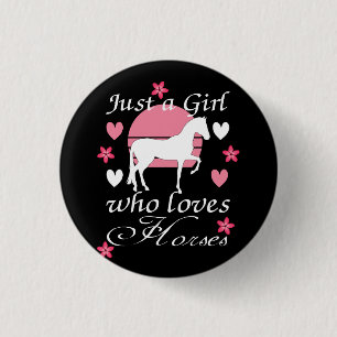 Nur ein Mädchen, das Pferde in Rosa liebt   Button