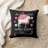 Nur ein Mädchen, das Pferde in Rose Liebe Rosa Kissen (Decke)