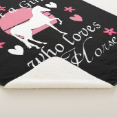 Nur ein Mädchen, das Pferde in Rose Liebe Rosa Sherpadecke (3/4)