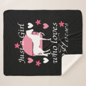 Nur ein Mädchen, das Pferde in Rose Liebe Rosa Sherpadecke (Vorderseite (Horizontal))