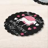 Nur ein Mädchen, das Pferde in Rose Liebe Rosa Untersetzer (angewinkelt)