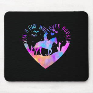 Nur ein Mädchen, das Pferde Liebe1 Mousepad
