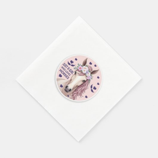 Nur ein Mädchen, das Pferde Liebe (2) Serviette (Ecke)