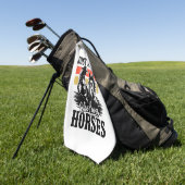 Nur ein Mädchen, das Pferde Liebe (3) Golfhandtuch (Gras)