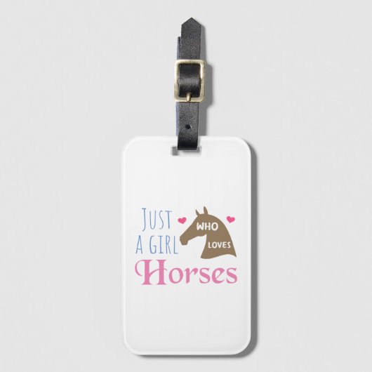 Nur ein Mädchen, das Pferde Liebe Gepäckanhänger (Vorderseite Vertikal)