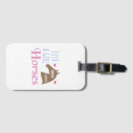 Nur ein Mädchen, das Pferde Liebe Gepäckanhänger