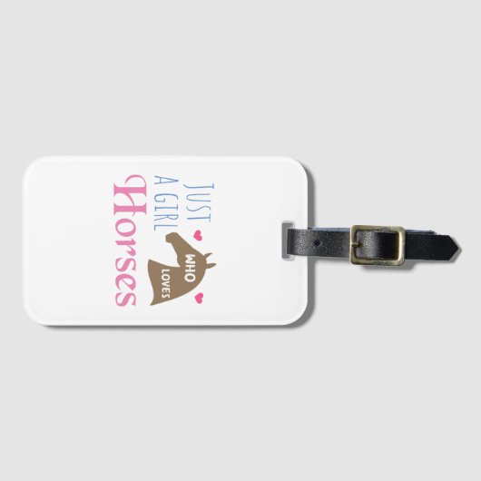 Nur ein Mädchen, das Pferde Liebe Gepäckanhänger (Vorderseite (Horizontal))