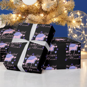 Nur ein Mädchen, das Pferde Liebe Geschenkpapier