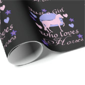 Nur ein Mädchen, das Pferde Liebe Geschenkpapier (Rolleneckpunkt)