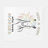 Nur ein Mädchen, das Pferde Liebe Imitate Canvas P Fleecedecke (Vorderseite (Horizontal))