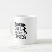 Nur ein Mädchen, das Pferde Liebe Kaffeetasse (Vorderseite Links)