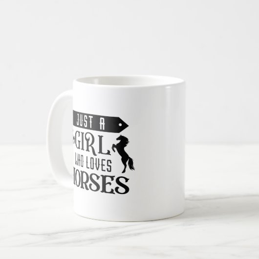 Nur ein Mädchen, das Pferde Liebe Kaffeetasse (Vorderseite Links)