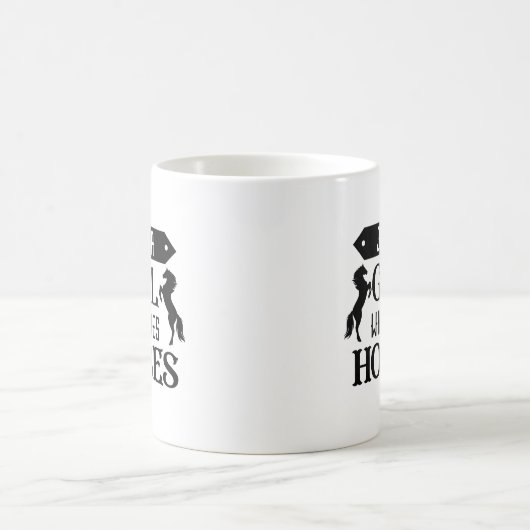 Nur ein Mädchen, das Pferde Liebe Kaffeetasse (Mittel)