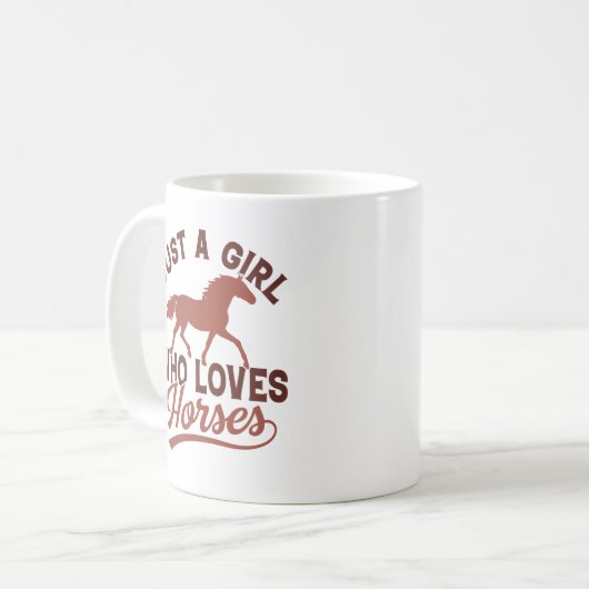 Nur ein Mädchen, das Pferde Liebe Kaffeetasse (Vorderseite Links)