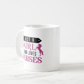 Nur ein Mädchen, das Pferde Liebe Kaffeetasse (Vorderseite Links)