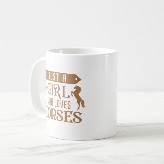 Nur ein Mädchen, das Pferde Liebe Kaffeetasse (Vorderseite Links)